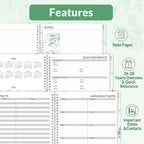 SUNEE 2026 Appointment Book, 2026 Hourly Planner 8.5" x 11", Hourly, Weekly & Monthly Planner - from January 2026 - December 2026, Flexible Cover, Note Page, Pocket, Bookmark, Leaves