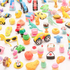 CLOCK KING 110pcs 3D Cute Kids Erasers, Random Desktop Pet Toys Gifts, Classroom Rewards Kids Party Gifts, Various Styles Such as Animals, Food, Plants, Space, Princess, Sports, Halloween, Christmas