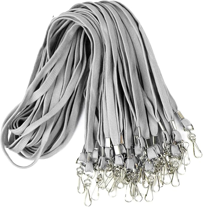 Ollain Badge Lanyards Flat Lanyard Swivel Hooks Durably Neck Bulk lanyards with Clip 100 Pack