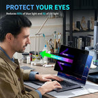 GUDTEKE Laptop Privacy Screen 15.6 inch, 9H Hanging Privacy Screen for Laptop for 16:9, Acrylic HD Eye Protection Anti Glare Blue Light Laptop Screen Privacy Filter