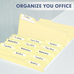 File Folder, PANDRI 170 Pack File Folder, 1/3 Cut Tab, Letter Size, Filing Folder for Office School Business, Manila