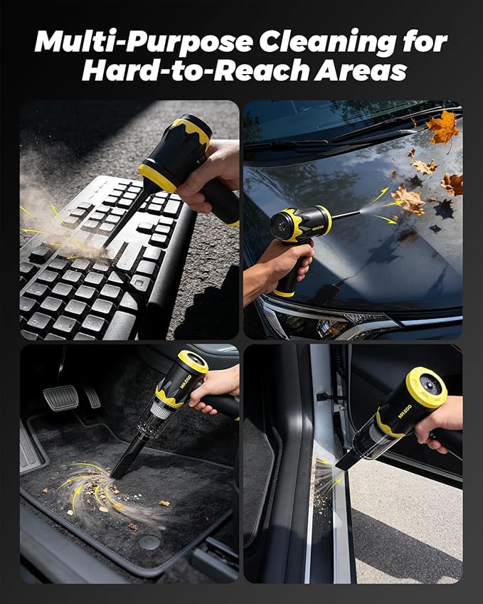 Mr.ego Handheld Car Vacuum Portable Cordless, 20000Pa High Power Suction Mini Vacuum Cleaner, 4-in-1 Portable Vacuum for Car, Home, Office & Desk Cleaning