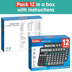 12 Pack Calculator Bulk, 12 Digits Calculators Desktop with Large LCD Display and Sensitive Butto, Solar and Battery Dual Power, Desk Calculator for Office, School, Home
