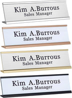 Personalized Office Name Plates Aluminum Hot Printing Custom Office Wall or Desk Name Plates 2" x 8" (Input-Texts)