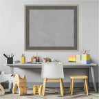 Amanti Art Grey Framed Magnetic Board 25x29 Medium Vision Board for use with Magnets, 100% Metal Sheet to Display Items as Office Decor or for Home Organization in mudroom, Kitchen or Kids Room