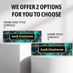 Personalized Name Plate for Desk Custom Acrylic Desk Name Plate Custom Employee Appreciation Gifts Office Gifts for Women, Men, Boss, Coworkers, Teacher, Nurse (Bright Blue)