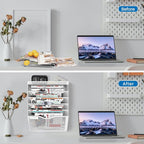 KZWKRG 6 Tier Wall File Organizer Hanging Vertical File Organizer, Wall Mounted Mail Paper Document Folder Holder, Mesh Magazine Rack Mail Document Organizer for Office School Home