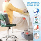 Novabright Foot Rest Under Desk at Work with 3 Adjustable Height, Non-Slip Ergonomic Foot Stool with Gel Top and Warm Pocket for Home Office Car Leg Back Rest(15" X 11" X 14.4",Cambered,Gray)