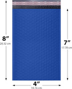 MAILERVIEW Royal Blue Small Bubble Mailers 4x8 Inch #000 | Thick Padded Poly Bubble Mailer Envelopes | 1000 Pack Bulk | Trading Card Sports Card Shipping