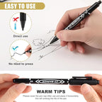 Sibba 20 PCS Dual-Tip Black Drawing Pens 0.5/1mm Bold & Fine Paint Markers, Fineliner Permanent Marker Bible Journaling Writing Pens for Artist Sketch Sketching Writing Dooding Marking Signature
