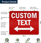 Custom Arrow,Custom Directional Sign, Two way Arrow,24x30 Inches, 3M EGP Reflective, Rust Free .080 Aluminum, Fade Resistant, Made in USA by My Sign Center