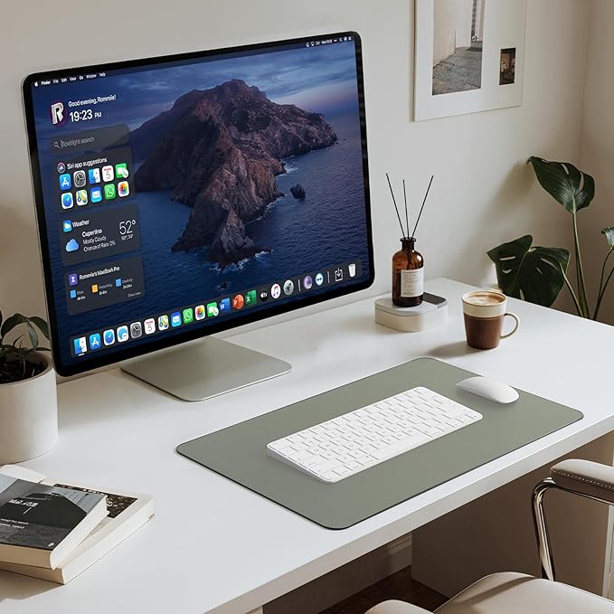 Jotsome Leather Desk Pad Mat, Non-Slip Desk Blotter Pad - Desk Protector for Office, Home, Lap Desk, Laptop, and Desktop, Gift for The Holidays (Sage, 17" x 12")