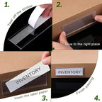 72 Pieces Clear Plastic Adhesive Shelf Tag & Price Label Holders for Supermarket, School, Library, Mailbox & Storage Bins(4 x 1 Inch)