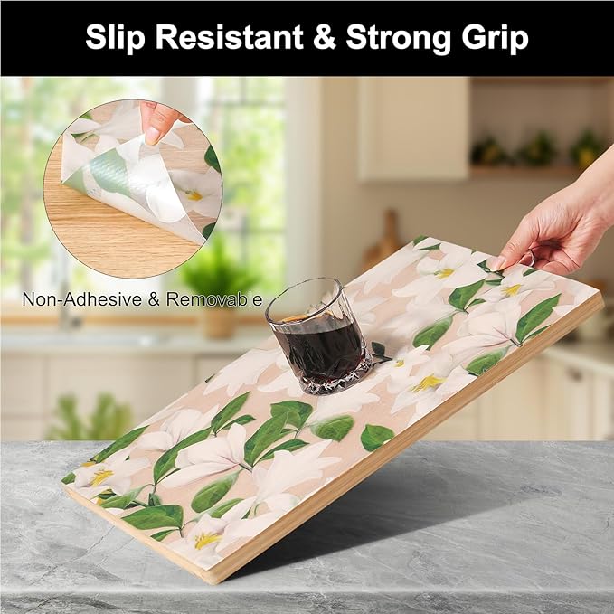 Cooyes Shelf Liner – Premium Non-Adhesive Cabinet & Drawer Liner for Kitchen – Waterproof Shelf Paper with Modern Pattern – Durable EVA Cabinet Mat – Easy to Cut （12" W x 120" L）