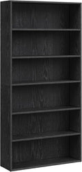 VASAGLE Custos Collection - Bookshelf, 6-Tier Bookcase, Book Shelf, Open Storage Shelf, 9.4 x 31.5 x 63.3 Inches, for Living Room, Home Office, Dining Room, Ebony Black ULBC412B01