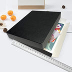 Lineco Museum Archival Storage Box, 16.75x20.75x3 in. Drop Front Design. Acid-Free with Metal Edge. Organize Photos, Pictures, Prints, Documents, Crafts, DIY. Black, 2 Pack
