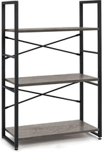 CAPHAUS 3 Tier Small Bookshelf, 24 Inch Width Free Standing Shelf, Bookcase Shelf Storage Organizer, Industrial Book Shelves for Home Office, Living Room, Dark Grey Shelves & Metal Frame