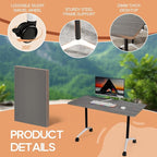 Folding Conference Table 4ft 5ft, Foldable Office Meeting Desk for 6 People, Multiple Sizes Colors Mobile Conference Room Table for Training Room School Business Furniture (2, Grey, 47in)