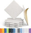 Amantech 12 Pack Acoustic Panels Self Adhesive Sound Proof Foam, High Density Sound Acoustic Panel, 12X12X0.4 Inch Square Panels in Home, Office, Reccording Room, Studio,and more(Beige)