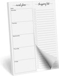 321Done Meal Planning Notepad, 5.5x8.5, Made in USA, M-F Weekly Menu Planner & Grocery List, Perforated Tear Off Checklist (50 Pages), Thick Paper, Simple Minimalist Design