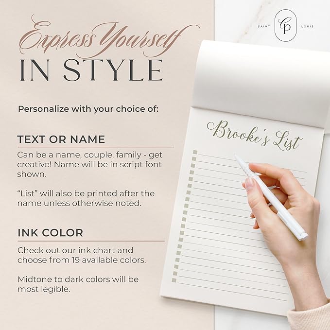 Personalized Notepads with Checkboxes, Personalized To Do Notepad, Personalized Stationery, Custom Checklist Notepad Daily Plan Task List, Daily List Notepad Personalized Memo Pads - To Do List Pad