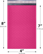 MAILERVIEW Hot Pink Small Bubble Mailers 4x8 Inch #000 | Thick Padded Poly Bubble Mailer Envelopes | 1000 Pack Bulk | Trading Card Sports Card Shipping
