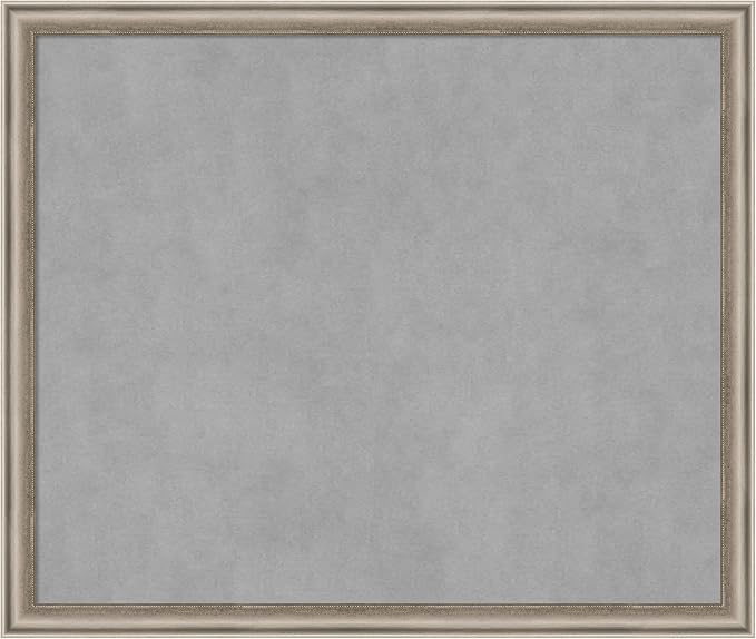 Amanti Art Silver Framed Magnetic Board 22x26 Medium Vision Board for use with Magnets, 100% Metal Sheet to Display Items as Office Decor or for Home Organization in mudroom, Kitchen or Kids Room