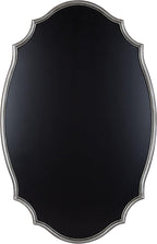 Kate and Laurel Leanna Decorative Scalloped Metal Chalkboard; 24 x 36; Silver; Framed Rounded Oval Vintage Chalkboard for Unique Display; Organization; and Decor