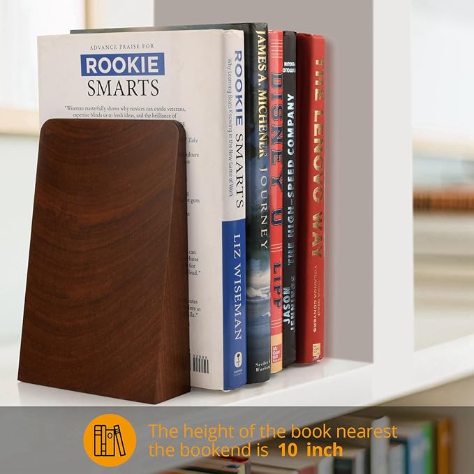 DRELIFAM Wood Handmade Book Ends to Hold Books Large Heavy Duty Bookends for Shelves Decorative Book End for Heavy Books