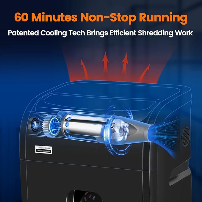 VidaTeco Paper Shredder for Home Office Heavy Duty with 60 Mins Running with US Patented Cutter,Shred CD/Card with Extra Large Bin,AUTO Jam Proof(ETL) (18-Sheet Micro Cut)