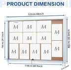 SWANCROWN Glass Enclosed Bulletin Board 48"x32", Locking Cork Board with Sliding Glass Doors for Indoor Use