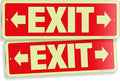 iSYFIX Exit Signs with Directional Right & Left Arrow, Glow in the Dark, Photoluminescent Aluminum 12x4 Inch - 2 Pack, Laminated for UV & Weather Resistance, Ideal for Offices, Schools, Theaters & More