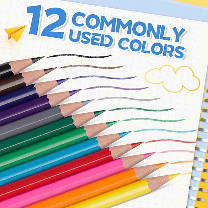 Aigybobo 360 Count Colored Pencils Bulk, 30 Pack Colored Pencils for Kids 12 Colors, Pre-sharpened Color Pencils, Bulk Coloring Pencils School Supplies for Teachers, Classroom Prizes, Art Supplies