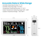 Weather Station with Atomic Clock Indoor Outdoor Thermometer Wireless, Humidity and Temperature Monitor Barometer Hygrometer with High Precision Sensor White