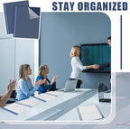 Teling 48 Pcs Clear Front Report Covers with Prongs Plastic Presentation Folders 3 Prong Resume Portfolio Folder for School(Navy Blue)