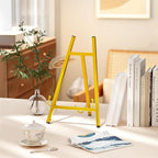 GALAGLAM Table Top Easels for Display, Metal Small Easel Stand for Display Tripod Art Picture Mirror Modern Plate Holder Floor Stands for Display Book Photo Wedding Sign(Gold)
