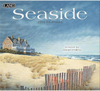 Lang Seaside 2026 Wall Calendar – 12-Month Calendar with Stapled Binding, Linen-Embossed Coastal Artwork by Daniel Pollera, 13.4" × 12"