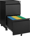 Fesbos 2 Drawer Vertical File Cabinet - Mobile Filling Cabinet with Lock for Legal/Letter Files - Office Storage File Cabinet with Wheels Under Desk - Assembly Required