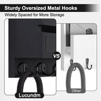 Lucundm Key Holder Wall Mount, Mail Holder with Storage Drawer and 5 Key Hooks for Coat, Dog Leash, Home Decor Rack, House Accessories, Entry Way Organizer
