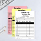 Custom Invoice Book in 3-Part /2-Part Receipt Book with Carbon Copies Personalized Carbonless Service Invoice Form Books Sales Order Book with Company Name Logo Address,D-Receipt Book