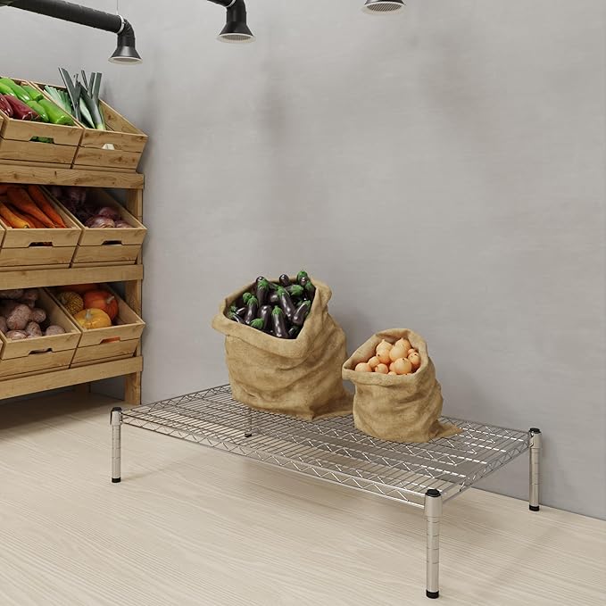 Regal Altair 24''W x 42''L x 8''H Chrome Plated Wire Dunnage Rack | Off The Floor Storage