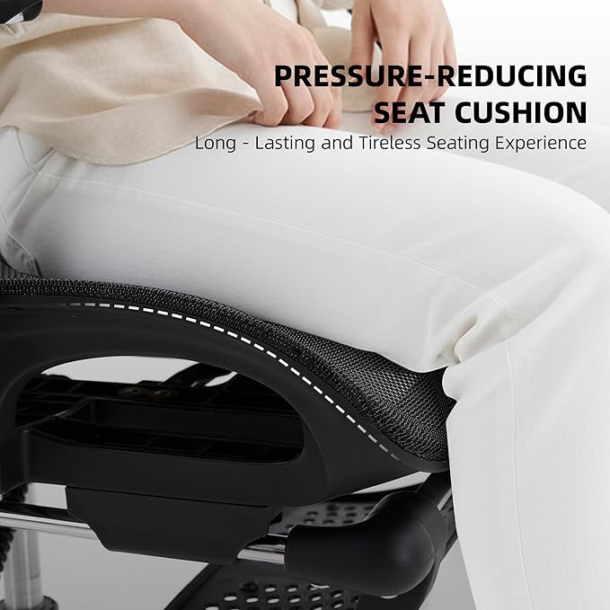 Opiesit Office Chair with 3D Adjustable Lumbar Support,Ergonomic Computer Chair,Adjustable Headrest and Armrests, 400lbs Capacity,Tilt-Swivel,Premium Mesh Desk Chair for Office,Home & Gaming (Black)