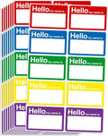 L LIKED Hello My Name is 5 Colors 3.5" x 2.25" 200 Name Tags Stickers for Party, Office, Meeting, School