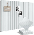 Fluxynara Felt Bulletin Board Tiles -28"x18" with 40 Adhesive Tabs, Cork Board Alternative for Office Decor, Push Pin Board Wall Organizer 6-Pack (Cold White)