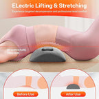 SUDAHIA 3-in-1 Electric Back Massager Pillow with Heat, Vibration and Traction, Triple Fusion Back Massager Bed and Chair Use, Lumbar Support Pillow for Lower Back Comfort and Spine Support (Gray)