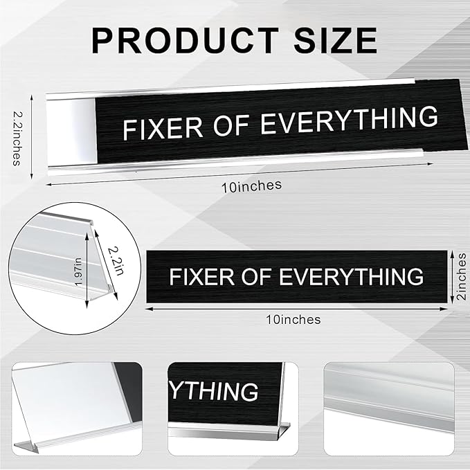 Desk of A Humble Genius Funny Desk Signs for Office, Novelty Nameplate Office Decor Black Desk Plaque for Women Men Coworker Gift Home Supply Accessories 10 x 2"