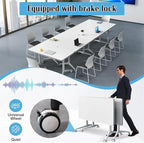 Conference Table,55.1''Folding Conference Room Table for 4-12 People,Mobile Flip Top MeetingTraining Table with Different Coulor and Styles for Offices, Classrooms,Meeting Room (2, 61''A)