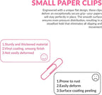 Small Paper Clips, 1.1 Inch Paper Clip, 200 pcs Paperclips (Small, Pink)