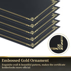12 Packs Certificate Covers,Black Cardboard Diploma Cover,Certificate Holders Gold Foil Border,for Letter Size 8.5 x 11 Inch Awards and Certificates