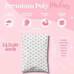 Pretty Package Store 14.5x19 Designer Poly Mailer 100 Pack Heavy Duty Waterproof Self Seal Shipping Bags for Small Business Large Mailing Envelopes Bulk Tear Resistant Packaging Preppy Hearts